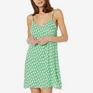 NEW! American Rose Green Seafoam White Printed Tank Spaghetti Strap Dress Large
